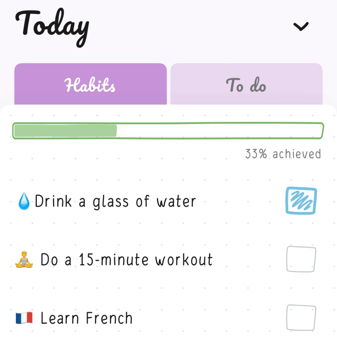 A morning routine you can set and track in the Hizo app.